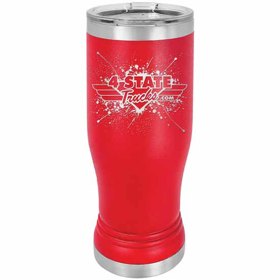 4 State Trucks 14 Oz Stainless Steel Pilsner Tumbler With Lid - Red