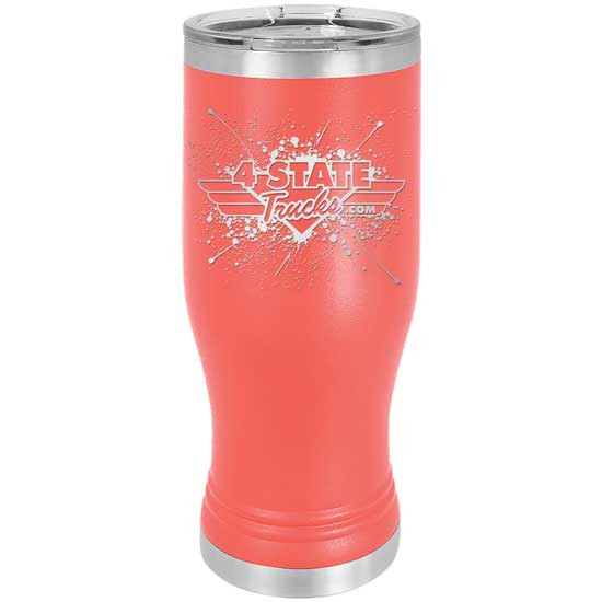 4 State Trucks 20 Oz Stainless Steel Pilsner Tumbler With Lid - Coral
