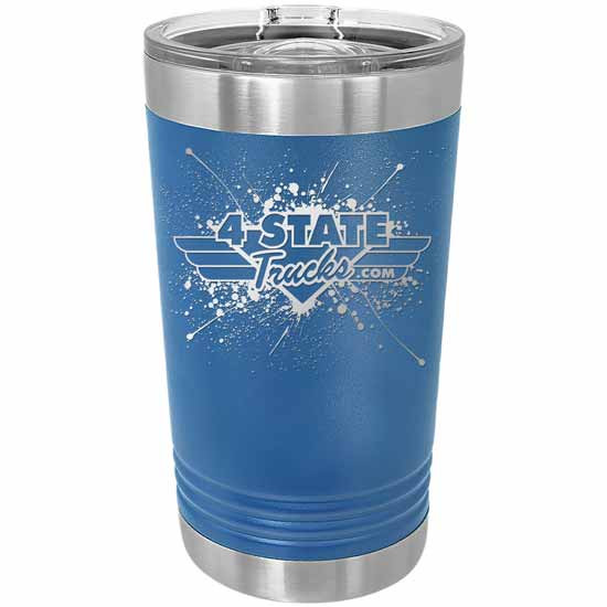4 State Trucks 16 Oz Stainless Steel Pint Tumbler With Lid - Royal Blue