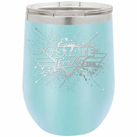 4 State Trucks 12 Oz Stainless Steel Tumbler With Lid - Light Blue