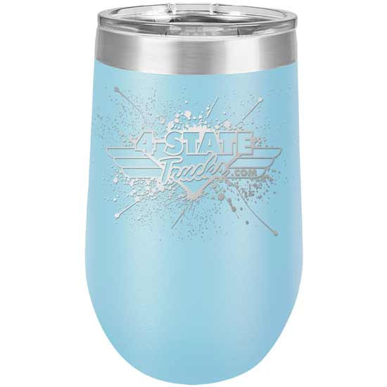 4 State Trucks 16 Oz Stainless Steel Tumbler With Lid - Light Blue