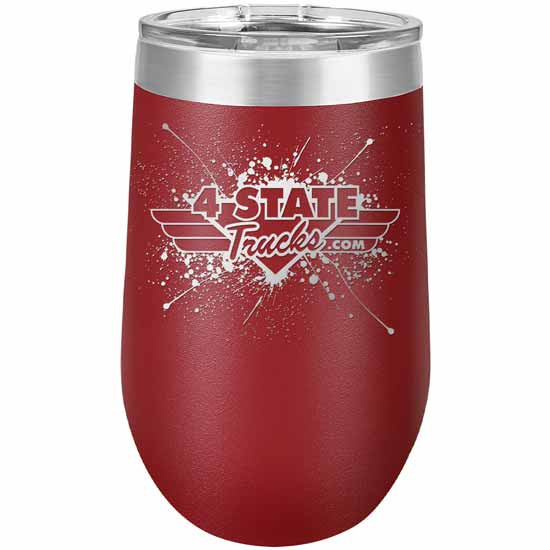 4 State Trucks 16 Oz Stainless Steel Tumbler With Lid - Maroon