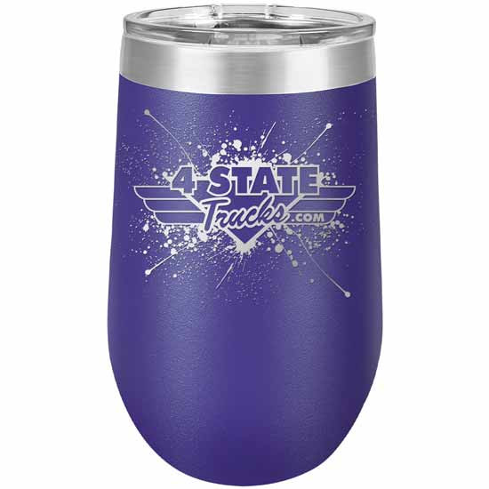 4 State Trucks 16 Oz Stainless Steel Tumbler With Lid - Purple