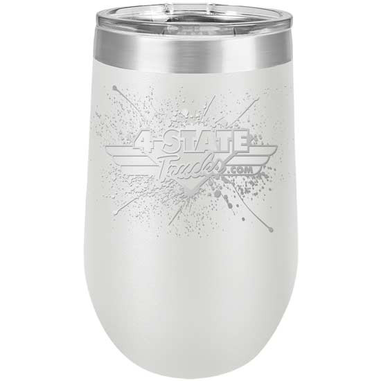 4 State Trucks 16 Oz Stainless Steel Tumbler With Lid - White