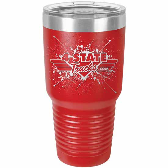 4 State Trucks 30 Oz Stainless Steel Coffee Travel Tumbler With Lid - Red