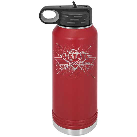 4 State Trucks 32 Oz Stainless Steel Water Bottle With Flip Top Lid - Maroon