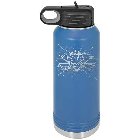 4 State Trucks 32 Oz Stainless Steel Water Bottle With Flip Top Lid - Blue