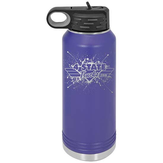 4 State Trucks 32 Oz Stainless Steel Water Bottle With Flip Top Lid - Purple