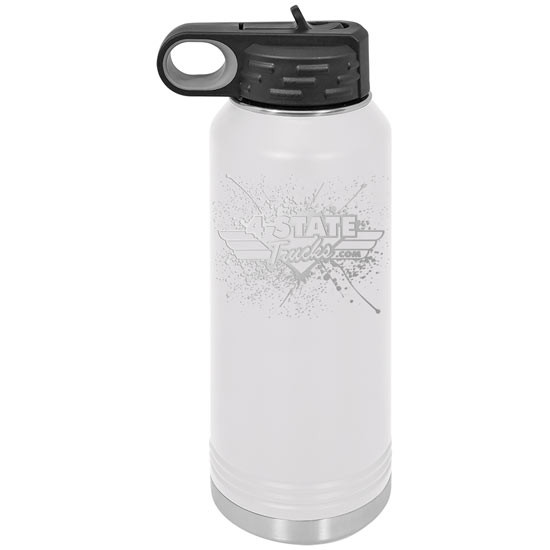 4 State Trucks 32 Oz Stainless Steel Water Bottle With Flip Top Lid - White