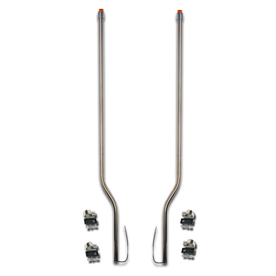 42 Inch Bores SS Led Bumper Guides - With 2.5 Inch Offset For Peterbilt 330, 335, 337, 340, 348