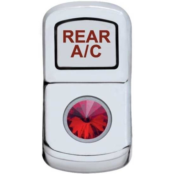 Chrome Rear AC Rocker Switch Cover With Red Jewel  For Peterbilt 2006-Newer
