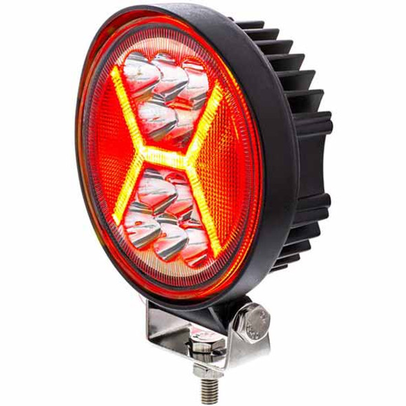 4.5 Inch Round 24 LED High Power Work Light W/ X Red Light Guide