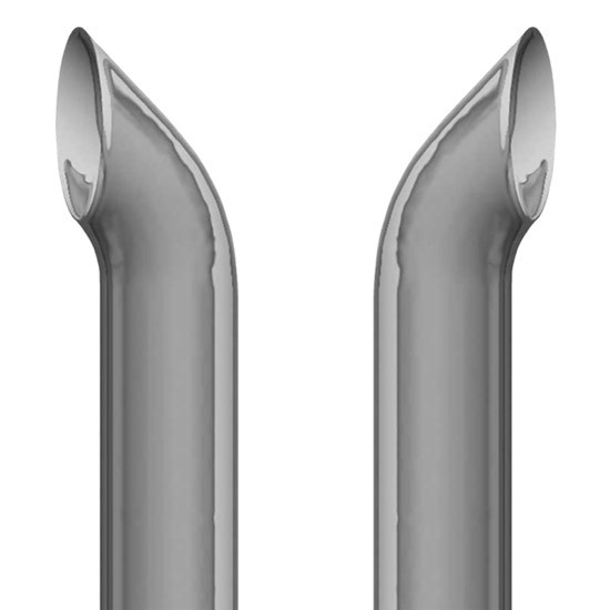 6 X 120 Inch West Coast Stack Kit W/ 6-5 LD 90-Deg Elbow, W/ Out Tee & W/ 4 Cab Brackets By Lincoln Chrome Fits Peterbilt 359