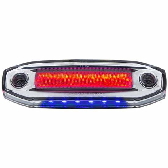 5 Inch Oval LED Clearance Marker Light W/ 6 Red LED & 6 Blue LED Side Ditch Lights