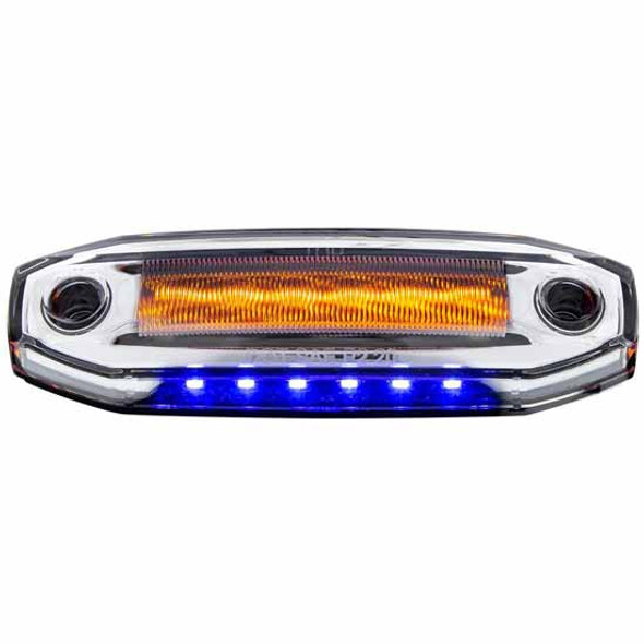 5 Inch Oval LED Clearance Marker Light W/ 6 Amber LED & 6 Blue LED Side Ditch Lights