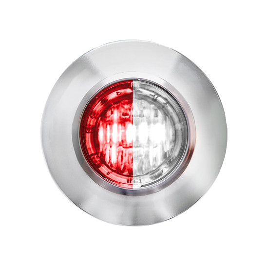 4 Inch 3/ Mini Dual Function Double Fury Clearance Marker Light - Red To White Led / Clear Lens