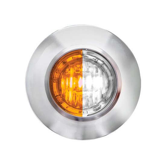 4 Inch 3/ Mini Dual Function Double Fury Clearance Marker Light - Amber To White Led / Clear Lens