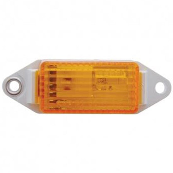 Rectangular Clearance Marker Light W/ White Base - Amber Light