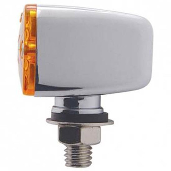 Small Rectangular Auxiliary Light W/ Chrome Housing - Amber Lens