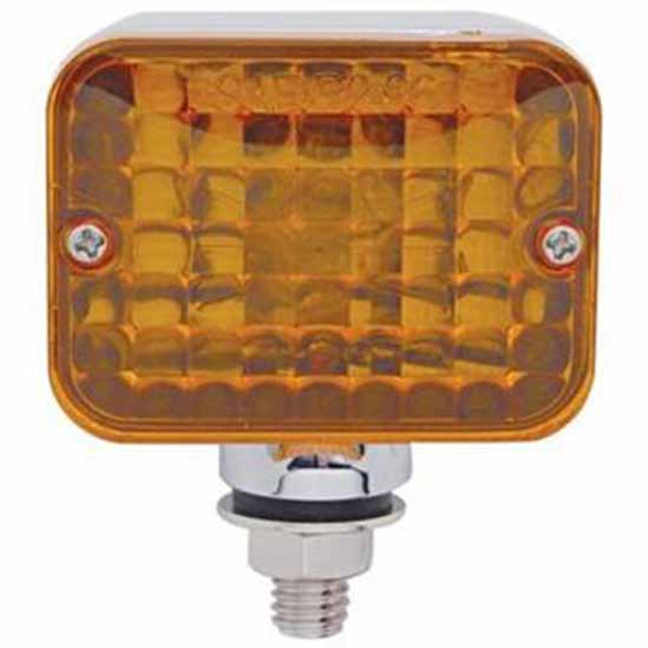 Medium Rectangular Auxiliary Light W/ Chrome Housing - Amber