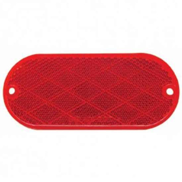 4 X 2 Inch Oval Reflector, Quick Mount - Red Lens