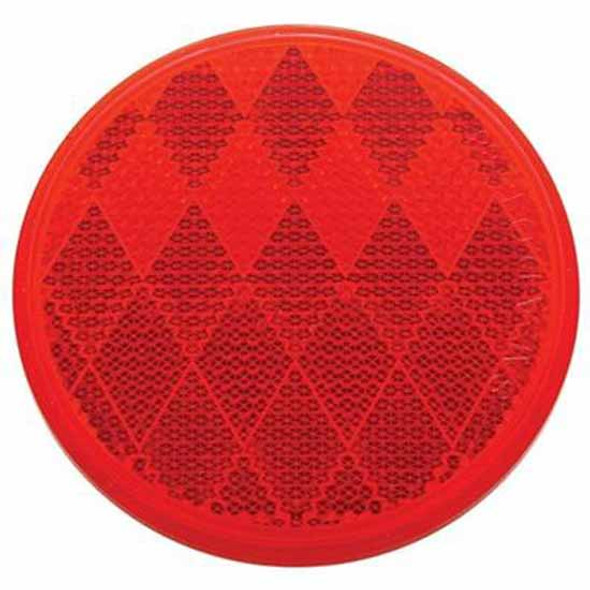 3 Inch Round Reflector, Quick Mount - Red