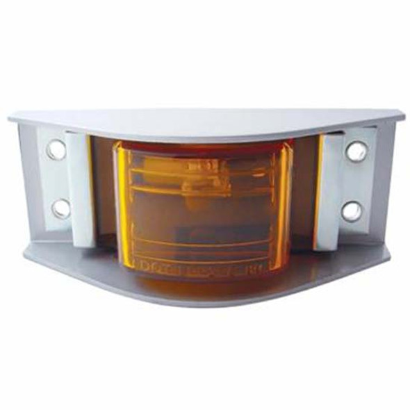 Narrow Rail Clearance Marker Light & Gray Steel Housing - Amber Lens