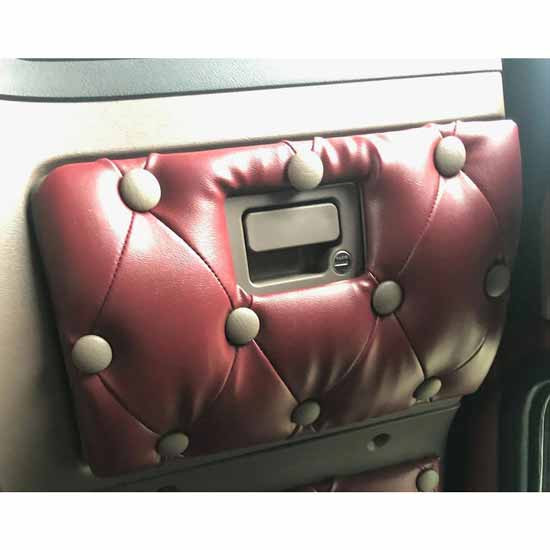 Gray Glove Box Cover With Maroon Buttons For Peterbilt 378, 379, 386, 388, 389 And 389 Glider 2006 And Newer