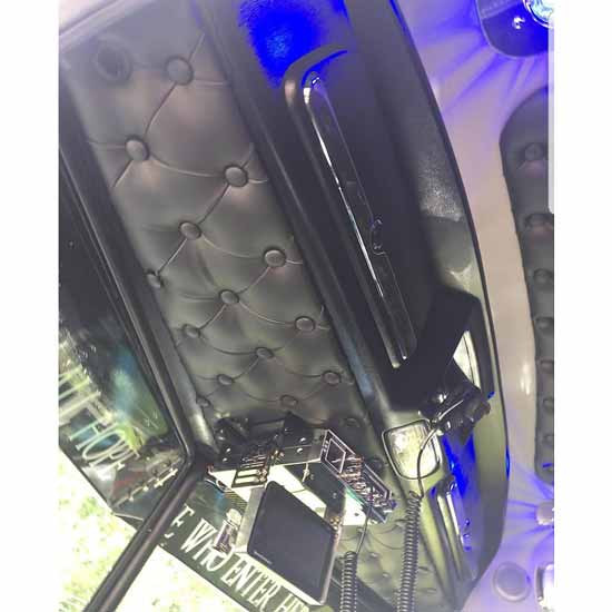 Black Overhead Console Headliner Trim With Yellow Buttons For Peterbilt 2006 And Newer