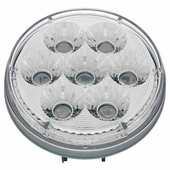 4 Inch 14 Diode Double Fury Dual Color Round Combination Tail Light - Red to White LED / Clear Lens
