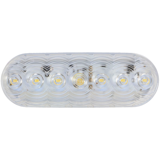 Oval 7 Diode Back Up Light With Grommet Mount- White Led/ Clear Lens