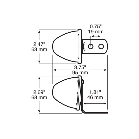 Amber Incandescent Beehive Marker And Clearance Light- 6 Pack