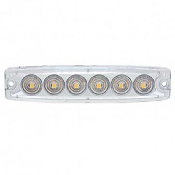 6 High Power LED Super Thin Warning Light - Amber LED / Clear Lens