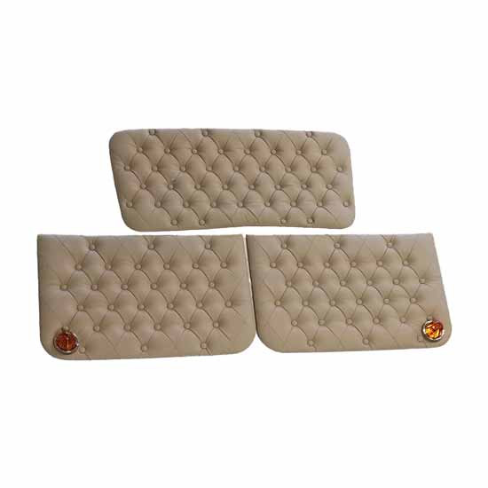 Tan Lower Door Panels With Glass Watermelon Light On Lower Rear Corner And Yellow Buttons For Peterbilt 378, 379, 386, 388, 389 And 389 Glider 2006 And Newer