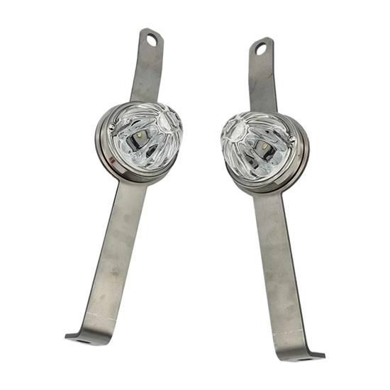 18 Inch Stainless Steel Lower Bumper Support Bracket With 1 Watermelon Light Hole For Kenworth W900 With Bumper