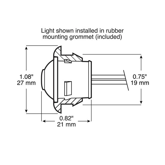 75 Inch 0. Single Diode Utility Light With 0.180 Inch Bullet Plug- White Led/ Clear Lens