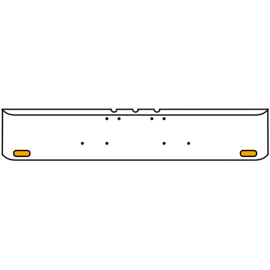 18 Inch Chrome Texas Rolled End Bumper With 2 Oval Amber/Amber Mirage Led Lights, Chrome Bezels