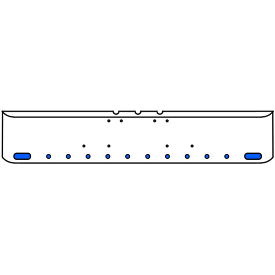 18 Inch Texas Rolled End Bumper With 2 Oval, 10 Round 2 Inch Amber/Blue Led Clear Lens Dual Revolution Lights