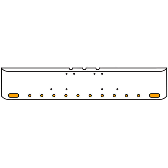 18 Inch Chrome Texas Rolled End Bumper With 2 Oval, 10 Round 2 Inch Amber/Amber Mirage Led Lights