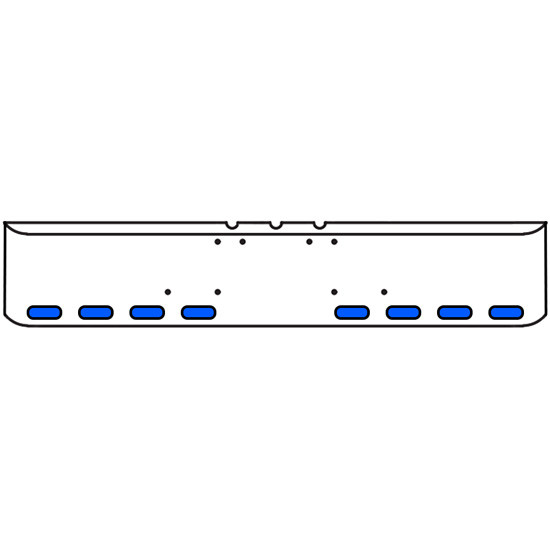 18 Inch Chrome Texas Rolled End Bumper With 8 Oval Amber/Blue Led Clear Lens Dual Revolution Lights