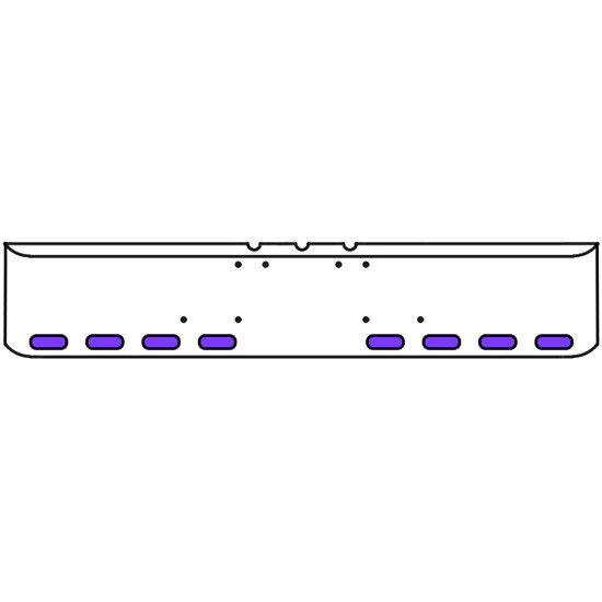 18 Inch Chrome Texas Rolled End Bumper With 8 Oval Amber/Purple Led Clear Lens Dual Revolution Lights