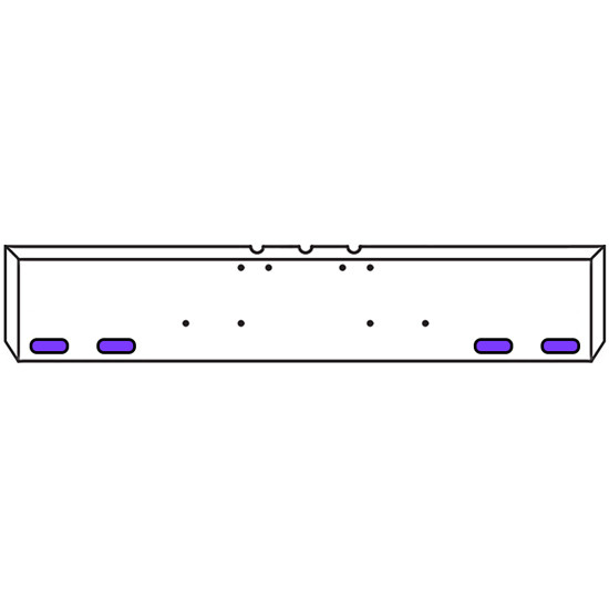 20 Inch Chrome Texas Boxed End Bumper Kit With Mounting And 4 Oval Amber-Purple Dual Revolution Lights For Freightliner Classic, Flc, Flt