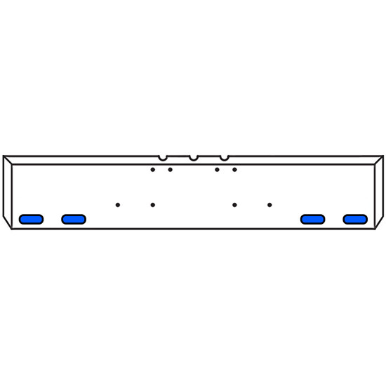 20 Inch Chrome Texas Boxed End Bumper Kit With Mounting And 4 Oval Amber-Blue Dual Revolution Lights With Visor For Freightliner Classic, Flc, Flt