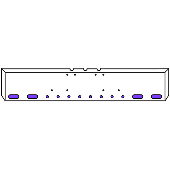20 Inch Chrome Texas Boxed End Bumper Kit With 4 Oval, 8 Rnd 2 Inch Amber-Purple Dual Revolution Lights With Visor For Freightliner Classic, Flc, Flt