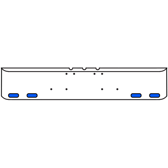 20 Inch Chrome Texas Rolled End Bumper With 4 Oval Amber/Blue Led Clear Lens Dual Revolution Lights