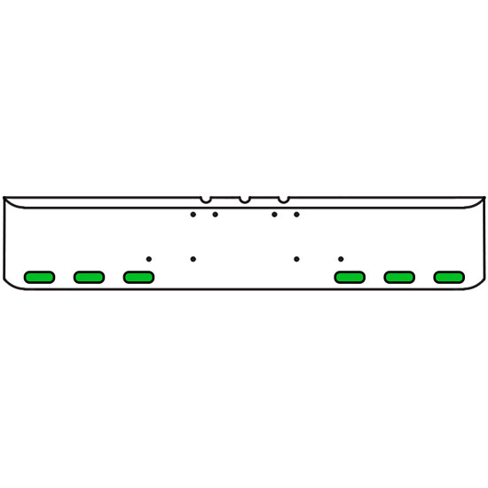 20 Inch Chrome Texas Rolled End Bumper With 6 Oval Amber/Green Led Clear Lens Dual Revolution Lights