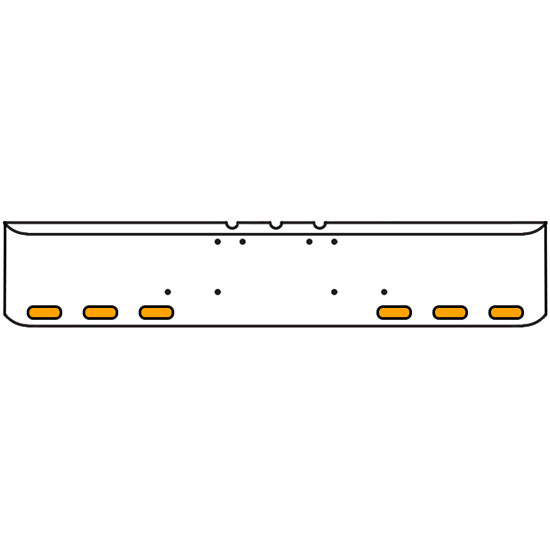 20 Inch Chrome Texas Rolled End Bumper With 6 Oval Amber/Clear Trux Led Lights, Chrome Bezels