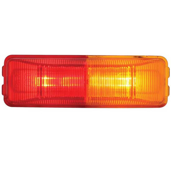 Incandescent Rectangular Clearance Marker Light W/ Black Bracket, Fender Mount - Amber & Red Lens