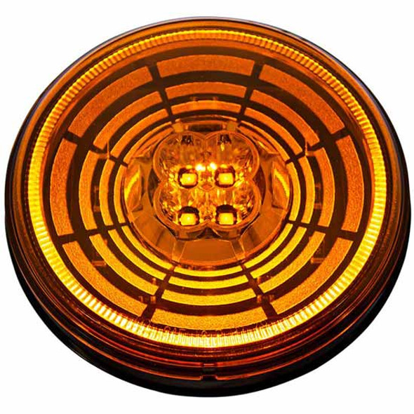 4 Inch 13 LED Round ABYSS Light - Turn Signal - Amber LED / Amber Lens