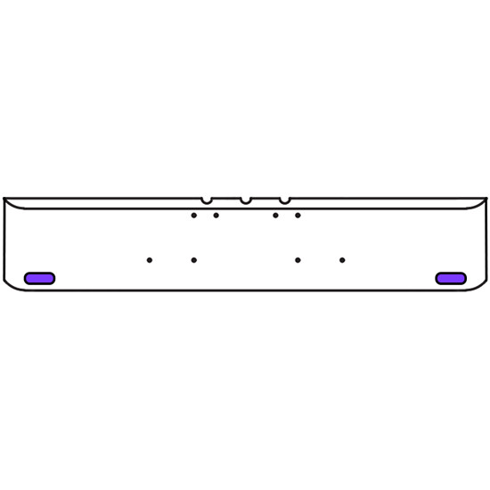 22 Inch Chrome Texas Rolled End Bumper With 2 Oval Amber/Purple Led Dual Revolution Lights, Chrome Bezels